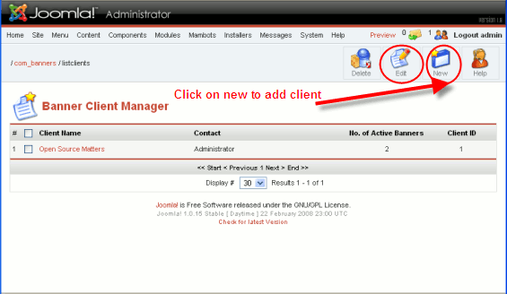 Joomla - Banner Client Manager 
