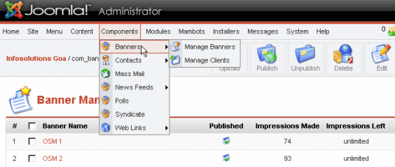 Joomla - Banner Manager