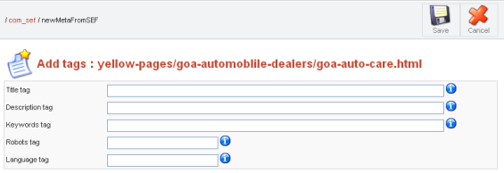 SH404SEF - Adding Meta Tag