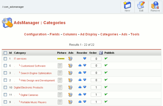 Classified Ads - Creating ad categories