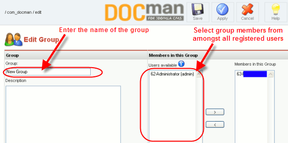 Editing a Docman Group Details