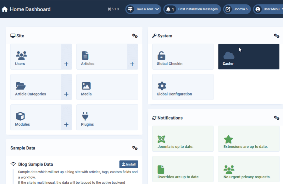 Joomla 5 - Control Panel