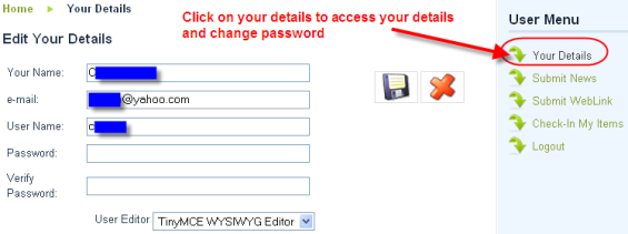 Joomla - changing user password
