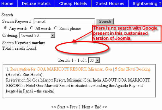 Joomla - Customized Search Options