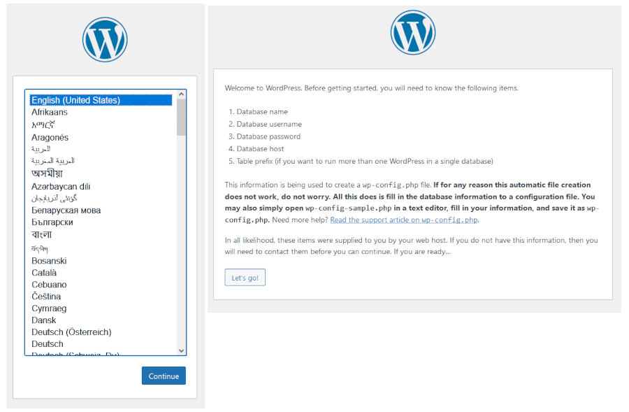 Installing Wordpress
