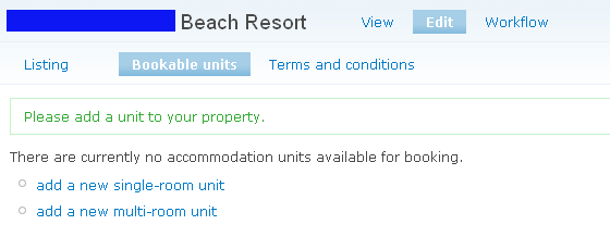Open Resort - add bookable units
