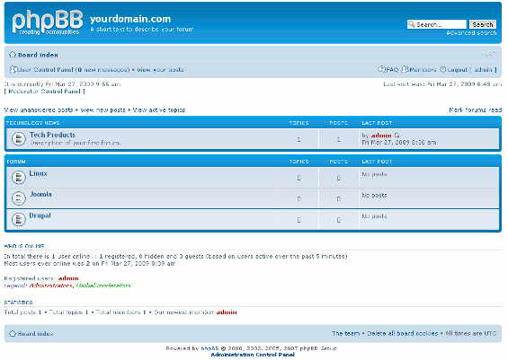 PHPBB  - forum view