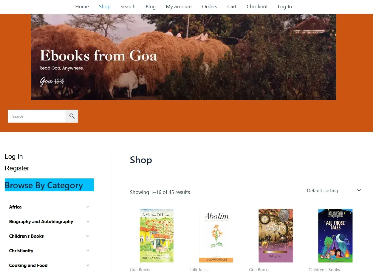Ecommerce Website developed using Wordpress, WooCommerce and Astra Theme