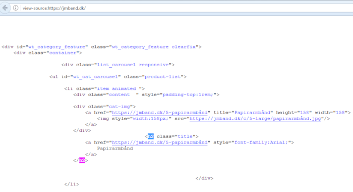 Improper use of H Tags