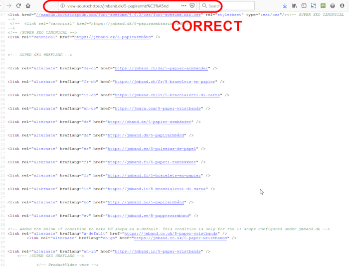 Correct implementation of Hreflang Tags