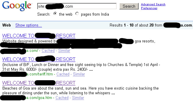 Forma incorreta de especificar títulos de página