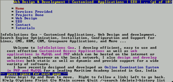 Visão do Motor de Pesquisa da Página Web