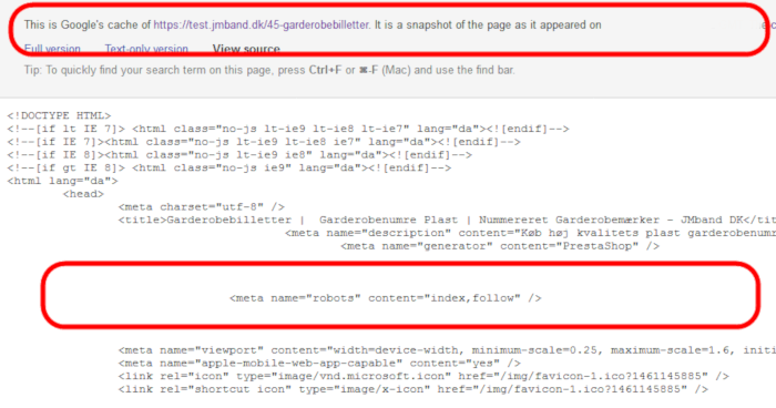 Test Subdomains Indexed by Google