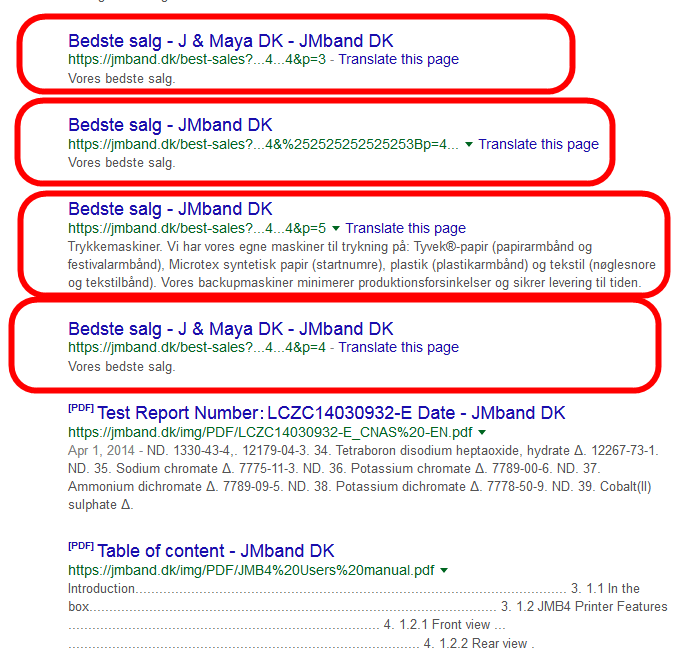 Pages with thin content
