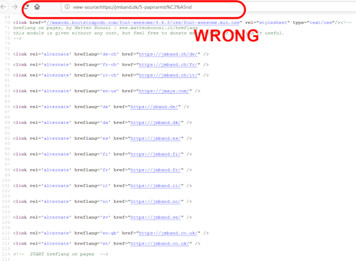 Wrong implementation of Hreflang Tags