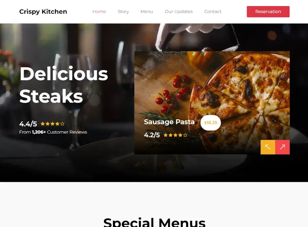 Bootstrap 5 based Website for a Local Restaurant