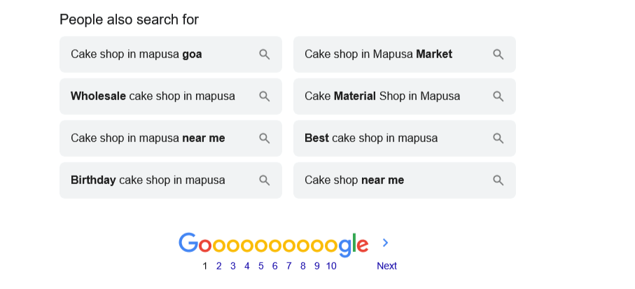 people also search for for cake shop mapusa