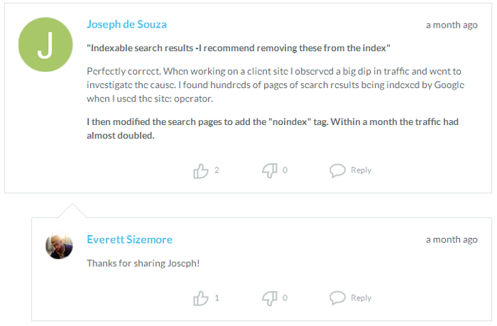 My comment in Moz