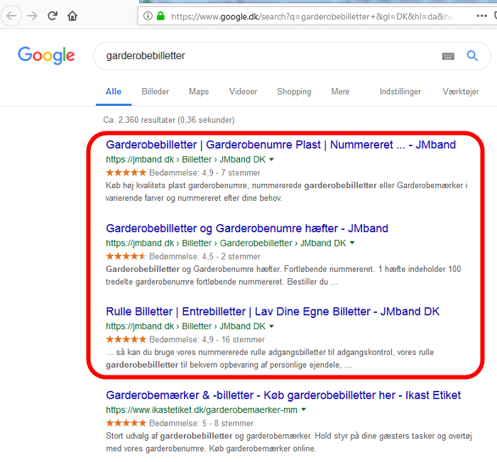 garderobe billetter search in google.dk