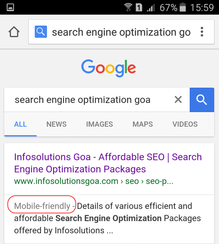 Google Mobile Results