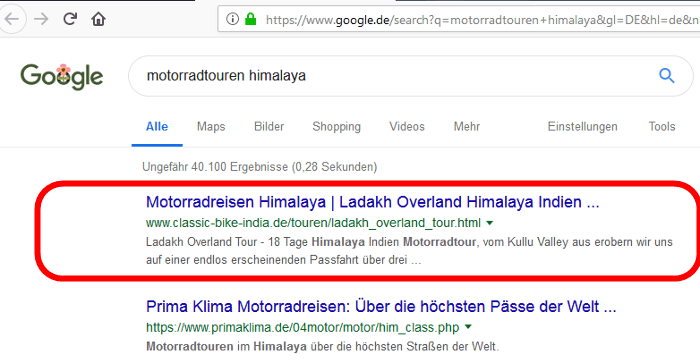 motorradtouren himalayas search in google.de