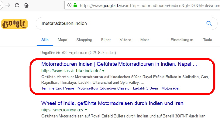 motorradtouren indien search in google.de