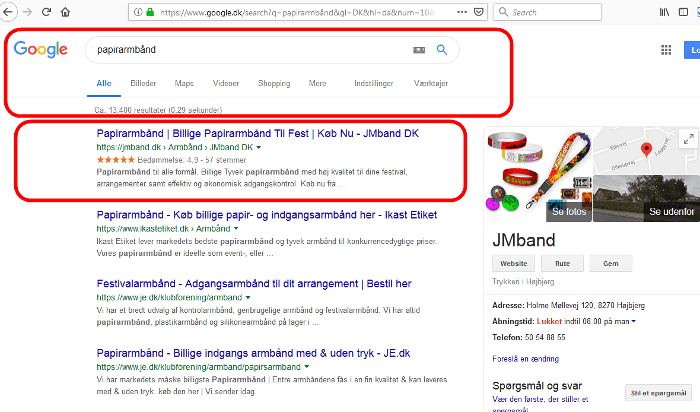 papirarmbånd search in google.dk
