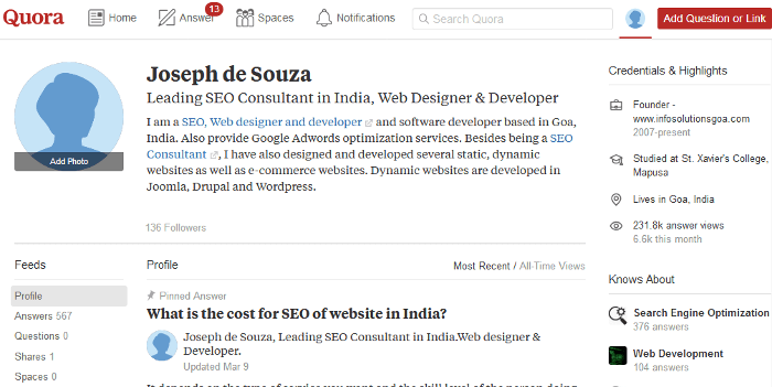 Quora Profile