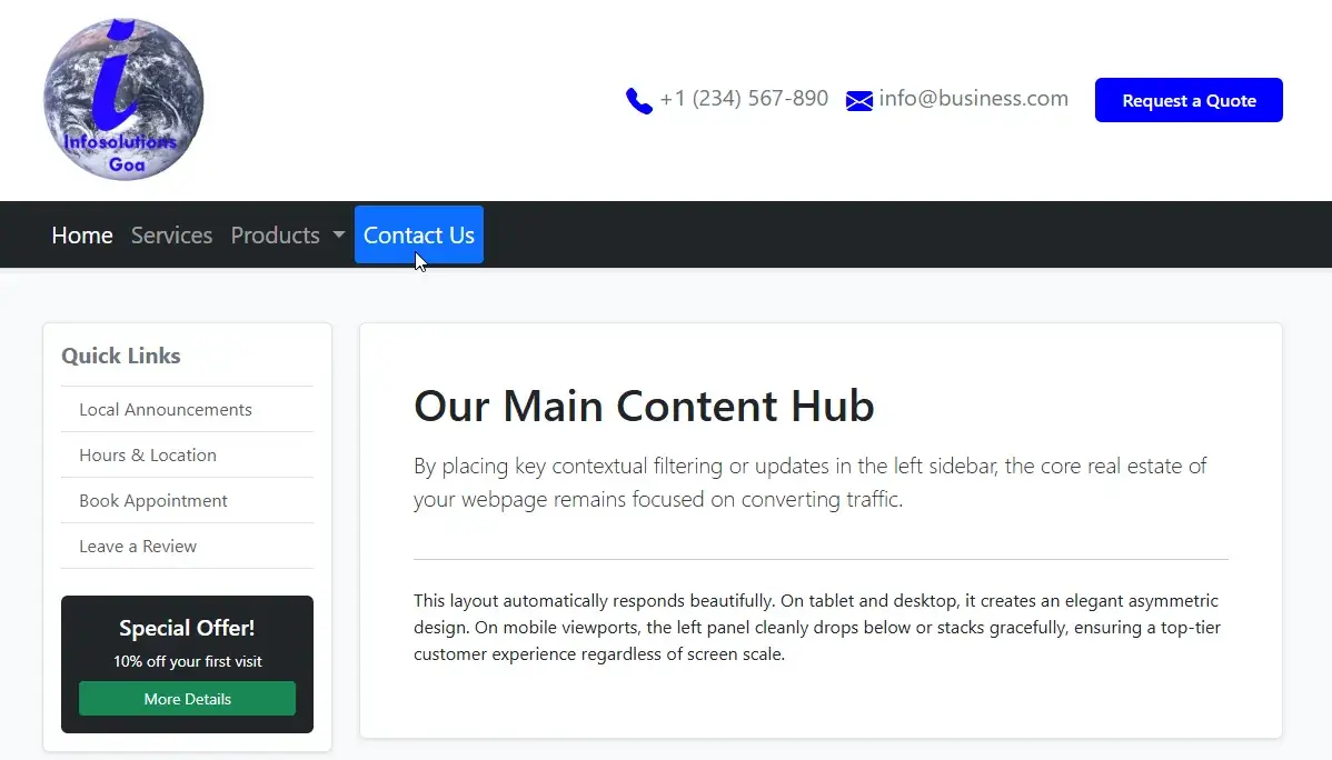 Bootstrap 5 based Website for a Local Business