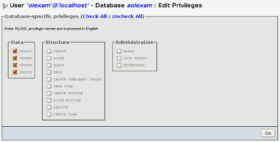 Grant privileges on Specific database in MySQL