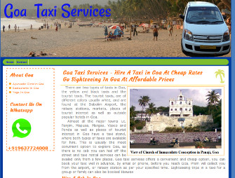 Web Design of Taxi Services Website